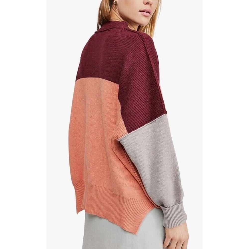 Free People Womens Colorblock Knit Mock Sweater - Picture 7 of 8